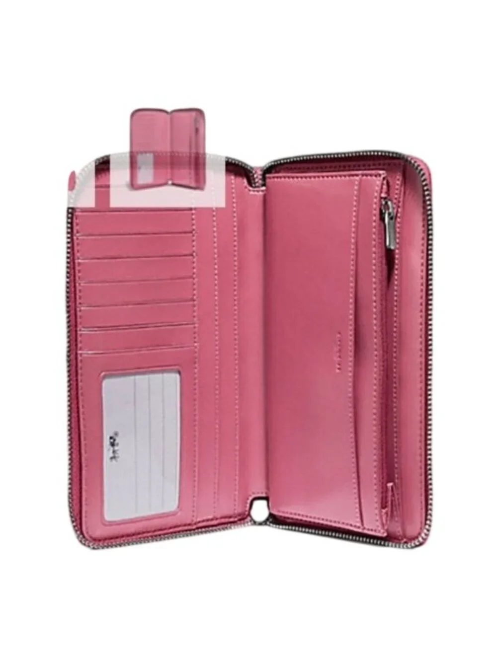 Coach F39885 Embossed Continental Wallet, SV/Strawberry - Picture 2 of 6